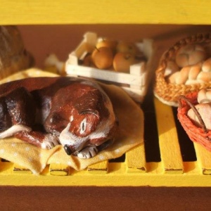 Dettaglio -Tavolo con preparazione di una torta di mele - 2008