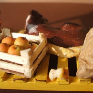 Dettaglio -Tavolo con preparazione di una torta di mele - 2008