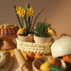 Dettaglio -Tavolo con preparazione di una torta di mele - 2008